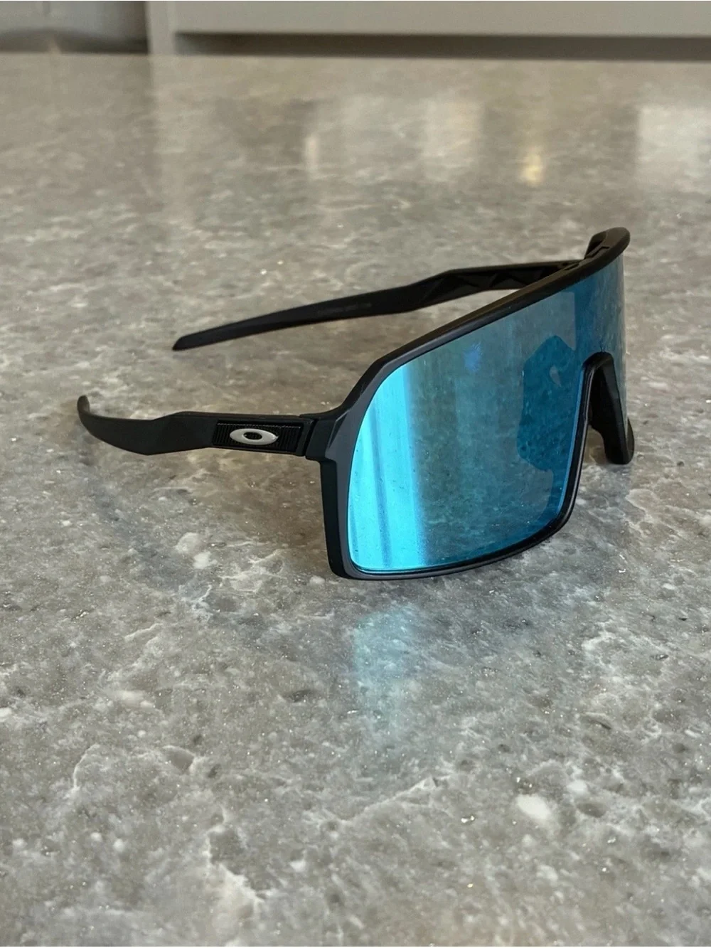 Oakley Shield Sunglasses with Blue Mirrored Lenses